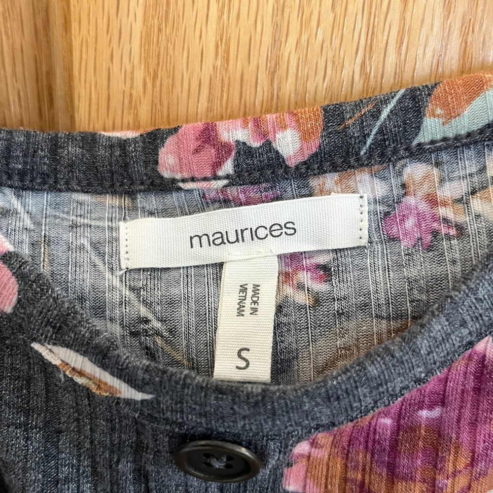 Maurices - Floral Camisole Tank Top - Gray & Pink - Small - Picture 2 of 6